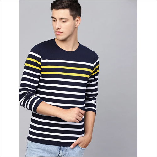 Available In Different Color Mens Striped T-Shirts