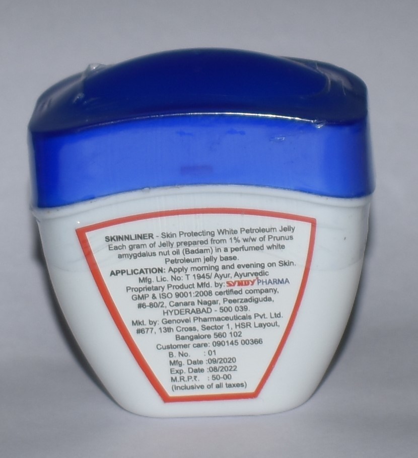 Skinnliner White Petroleum Jelly 50 Gm Age Group: 5-80