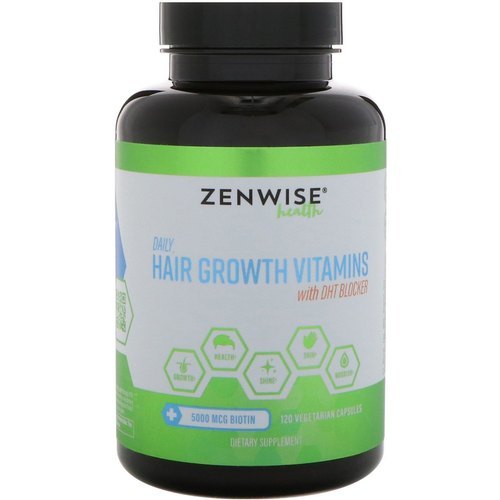 Zenwise Health, Daily Hair Growth Vitamins With Dht Blocker, 120 Vegetarian Capsules