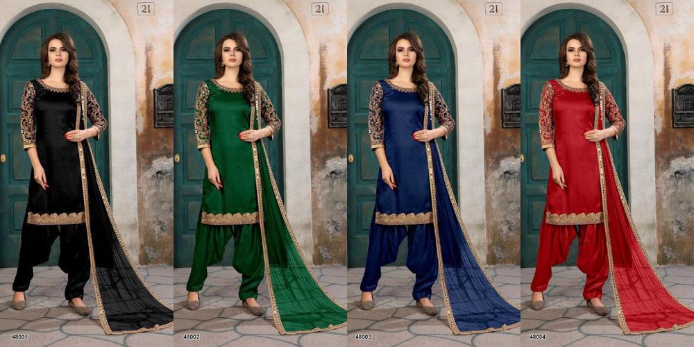 मिरर वर्क पटियाला सूट