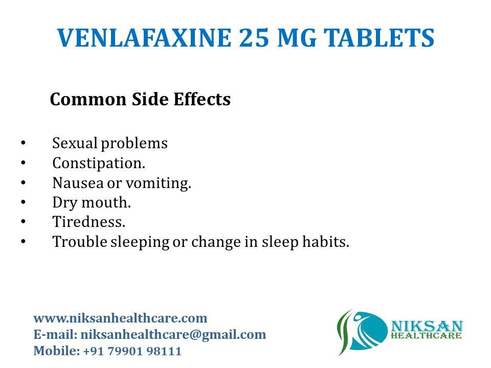 Venlafaxine 25 Mg Tablets