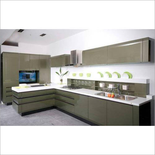 ग्राहक की आवश्यकता के अनुसार। एल शेप्ड ओपन कॉन्सेप्ट मॉड्यूलर किचन