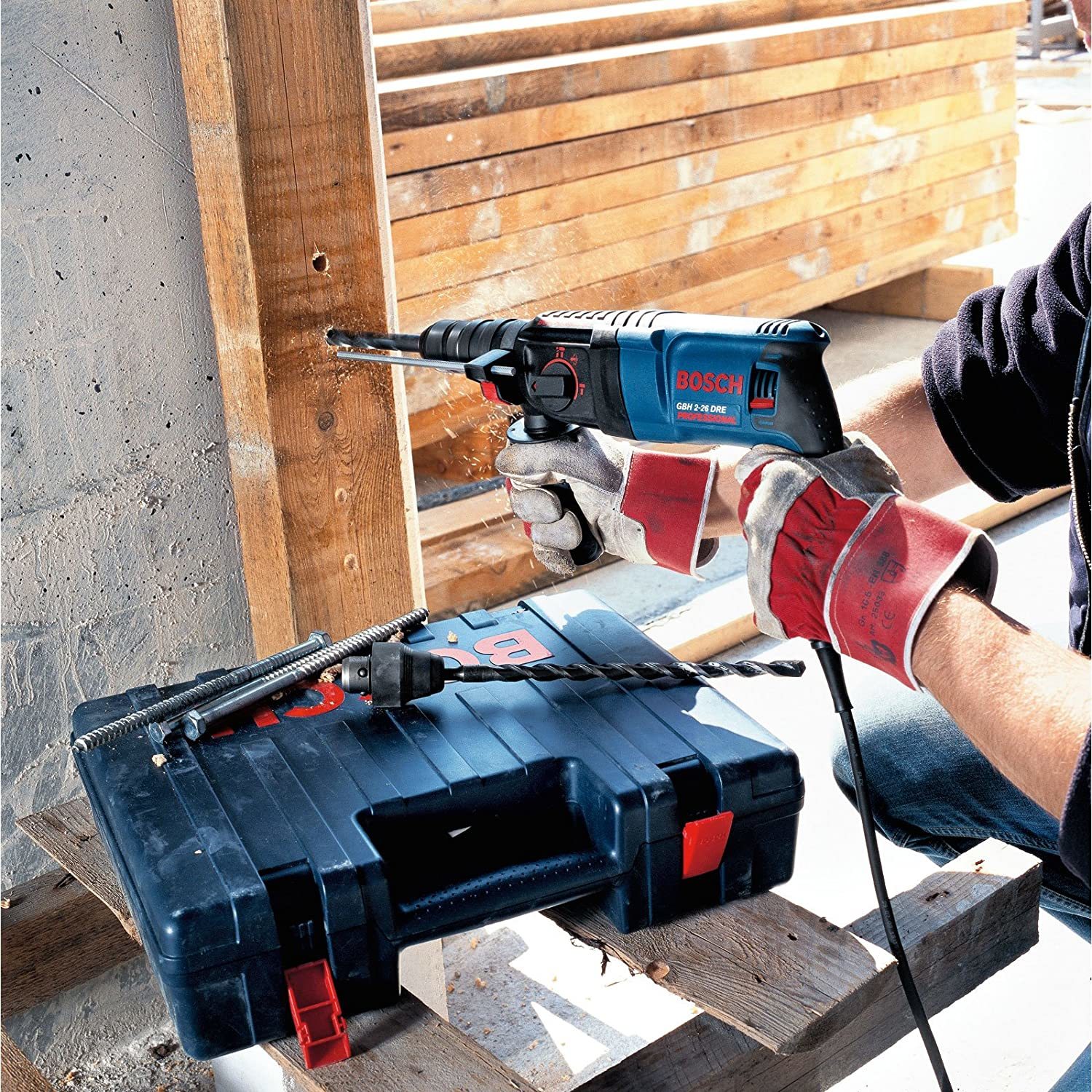 Blue And Black Bosch Gbh 2-26dre Rotary Hammer