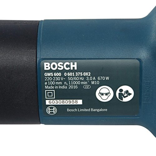 Blue Bosch Gws 600 4' Angle  Grinder Machine