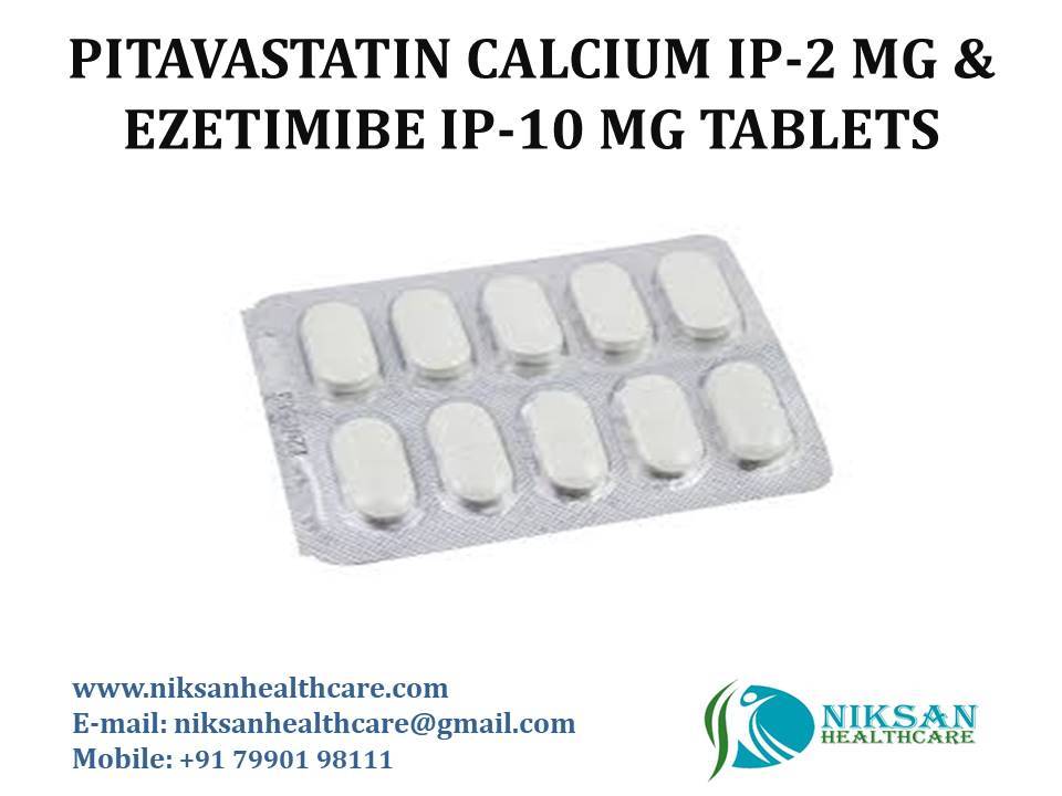 Pitavastatin Calcium Ip-2 Mg & Ezetimibe Ip-10 Mg Tablets - 2 Mg & 10 Mg Dosage | Reduces Cholesterol Levels, Recommended For Adults, Aged Persons, And Women