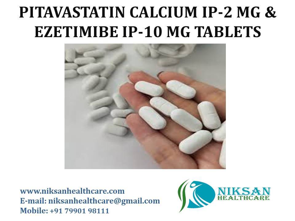Pitavastatin Calcium Ip-2 Mg & Ezetimibe Ip-10 Mg Tablets - 2 Mg & 10 Mg Dosage | Reduces Cholesterol Levels, Recommended For Adults, Aged Persons, And Women