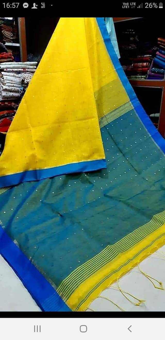 Cotton Silk Sequence Saree