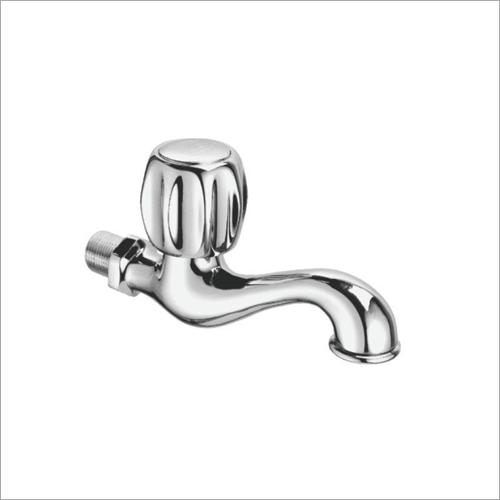 Long Bib Cock - Brass, Wall Mounted, SS Coated | Durable, Easy Install, Long Lasting, Reliable Flow, Stylish Design, Water Efficient