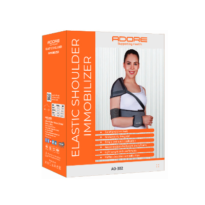 Elastic Shoulder Immobilizer - Elastic Material, Available Sizes S-XXL, Grey Color | Effective for Shoulder Dislocation and Post-Surgical Immobilization