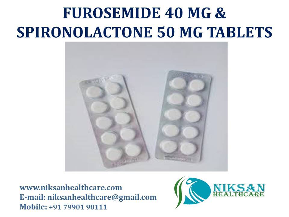 Furosemide 40 Mg &Spironolactone 50 Mg Tablets General Medicines