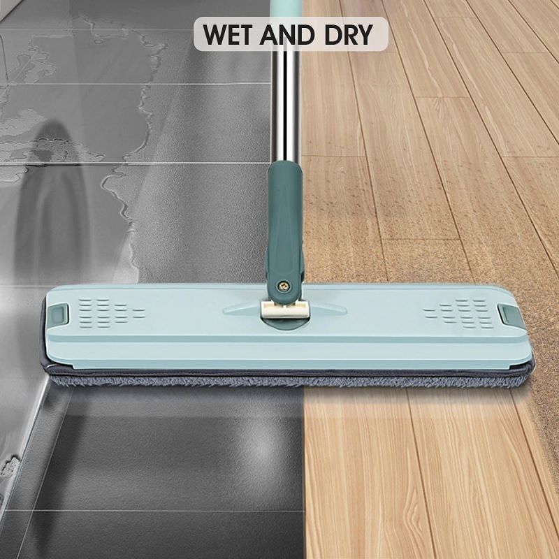 Flat Mop With Bucket Set - Plastic & Microfiber, 20x23.5x40 Cm Dimensions, Random Shade For Effective Floor Cleaning
