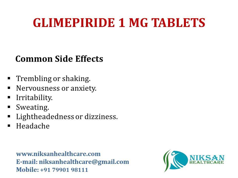 Glimepiride 1 Mg Tablets General Medicines