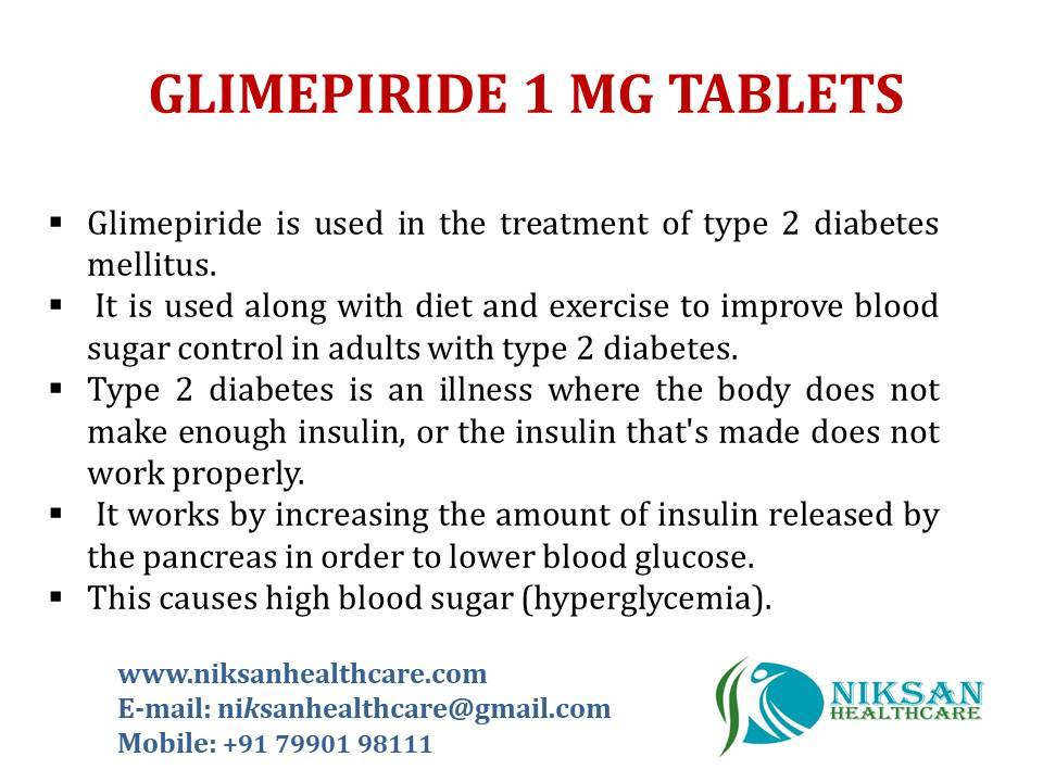 Glimepiride 1 Mg Tablets General Medicines