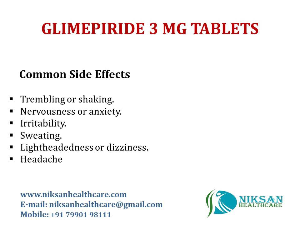 Glimepiride 3 Mg Tablets General Medicines