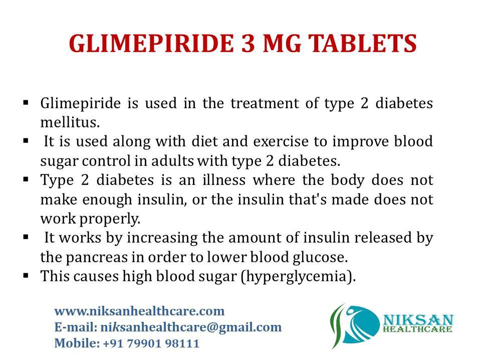 Glimepiride 3 Mg Tablets General Medicines