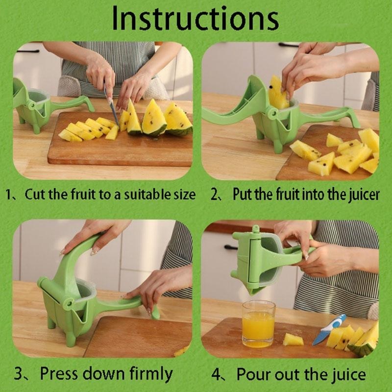 Plastic Manual Hand Press Juicer - 24 X 13 X 9 Cm, 500 Gms , Random Shade | Ideal For Kitchen Use, Durable Plastic Construction