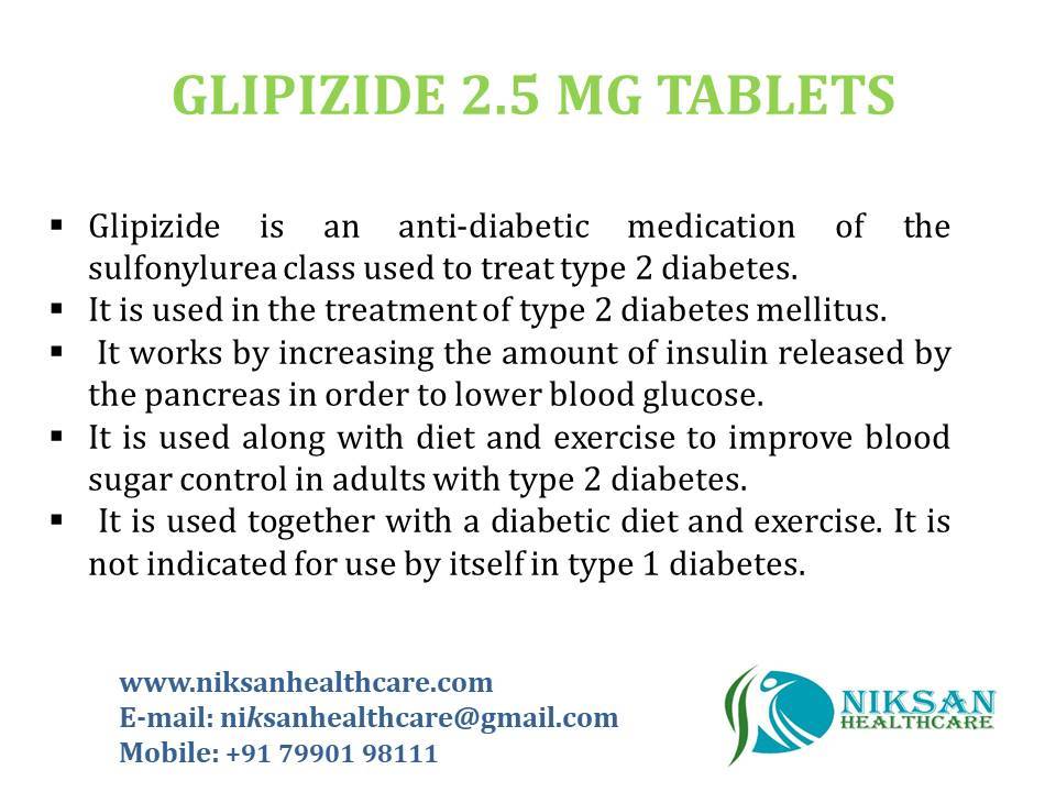 Glipizide 2.5 Mg Tablets General Medicines