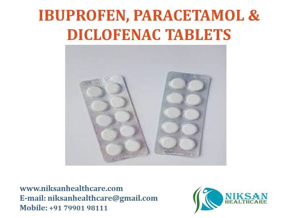 Ibuprofen, Paracetamol & Diclofenac Tablets General Medicines