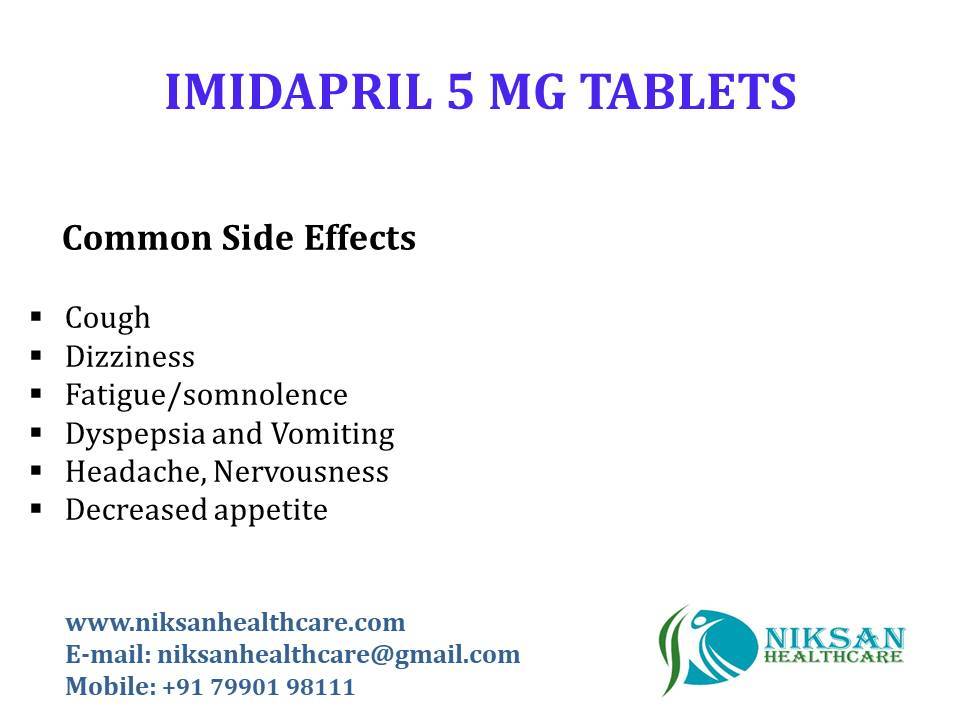 Imidapril 5 Mg Tablets - Fda Approved Antihypertensive Medication, Supports Heart Health, Convenient Dosage Guidelines For Adults And Seniors, Store In Cool Dry Place