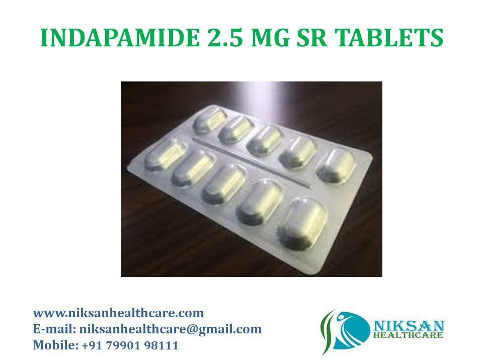 Indapamide Tablets - 2.5 Mg Dosage | Effective Treatment For Hypertension, Heart Failure, Easy To Use And Store, Suitable For All, Administer With Milk Or Water