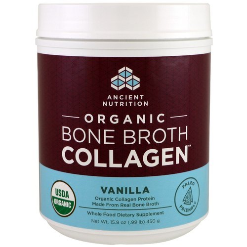 Ancient Nutrition, Organic Bone Broth Collagen, Vanilla, 15.9 oz (450 g)