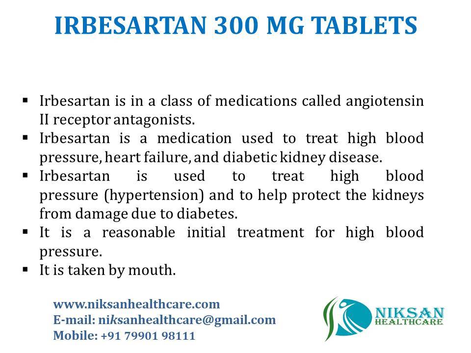 Irbesartan 300 Mg Tablets General Medicines