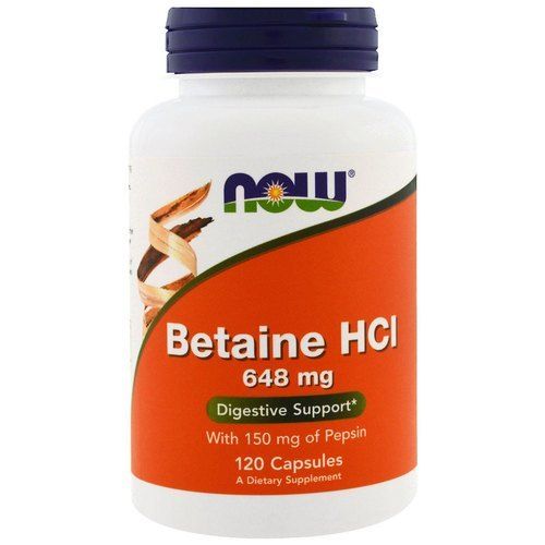 Now Foods, Betaine Hcl, 648 Mg, 120 Veggie Caps Efficacy: Promote Healthy & Growth