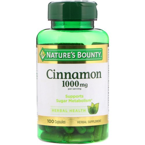 नेचर बाउंटी, दालचीनी, 1000 मिलीग्राम, 100 कैप्सूल