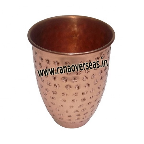 Pure Copper Hammered Glass U Shape Size: 4.5 X 3.25