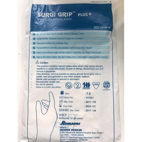 White Romson Surgical Gloves