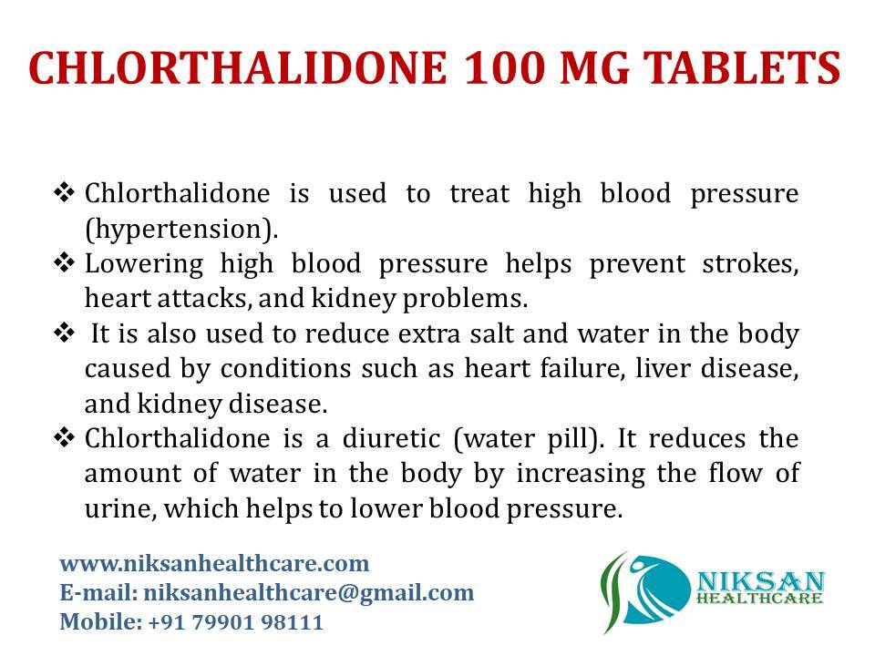 Chlorthalidone 100 Mg Tablets General Medicines