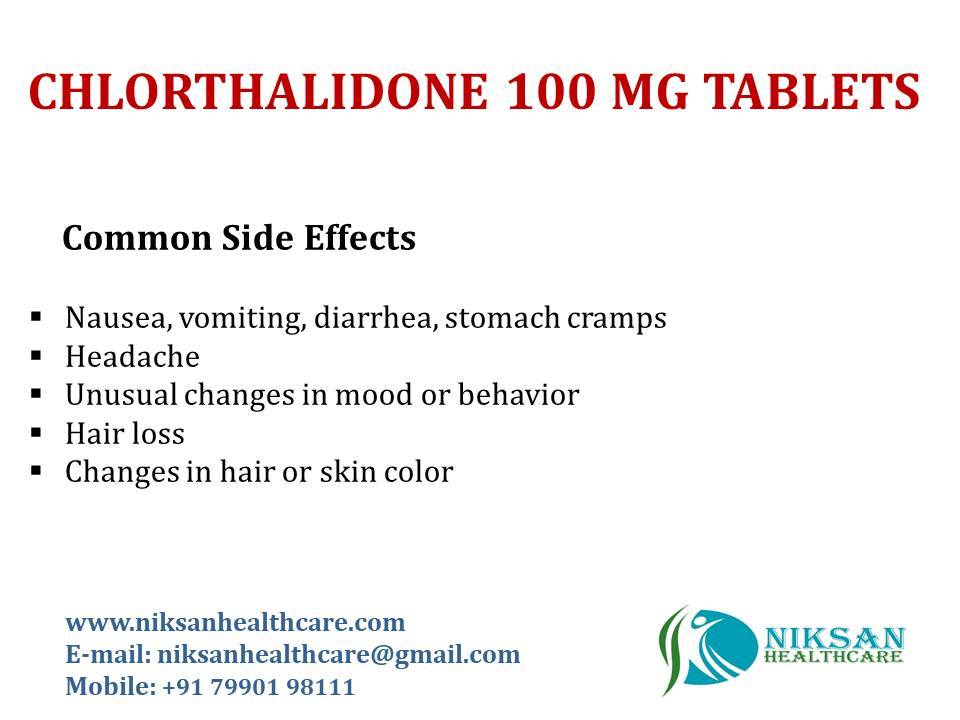 Chlorthalidone 100 Mg Tablets General Medicines
