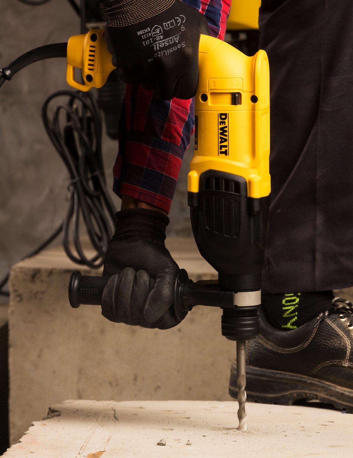 Yellow And Black Plus Hammer Drill Machine