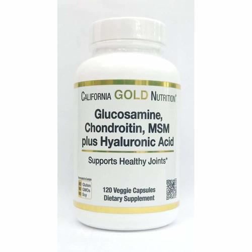 Glucosamine Chondroitin MSM Plus Hyaluronic Acid - 120 Veggie Caps | Promotes Joint Health and Growth