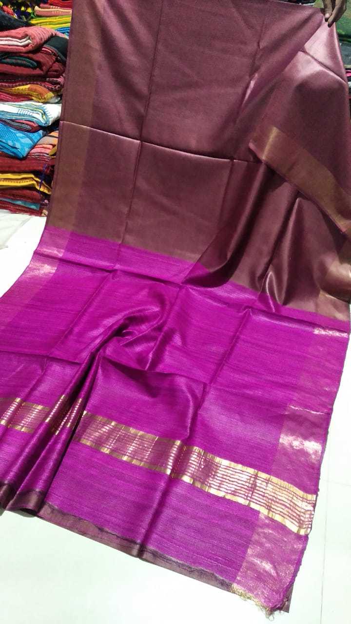 Purple. Ghicha Tossor Silk