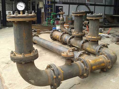 Ms Pipeline Fabrication - Mild Steel Round Section, ASME Standard | Welded Connections, Painted Surface Treatment, +-1mm Tolerance