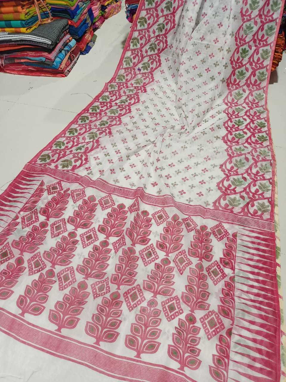 Printed Jamdani Saree - Cotton Silk | Party Wear, Printed Pattern, Elegant Design For Stylish Occasions