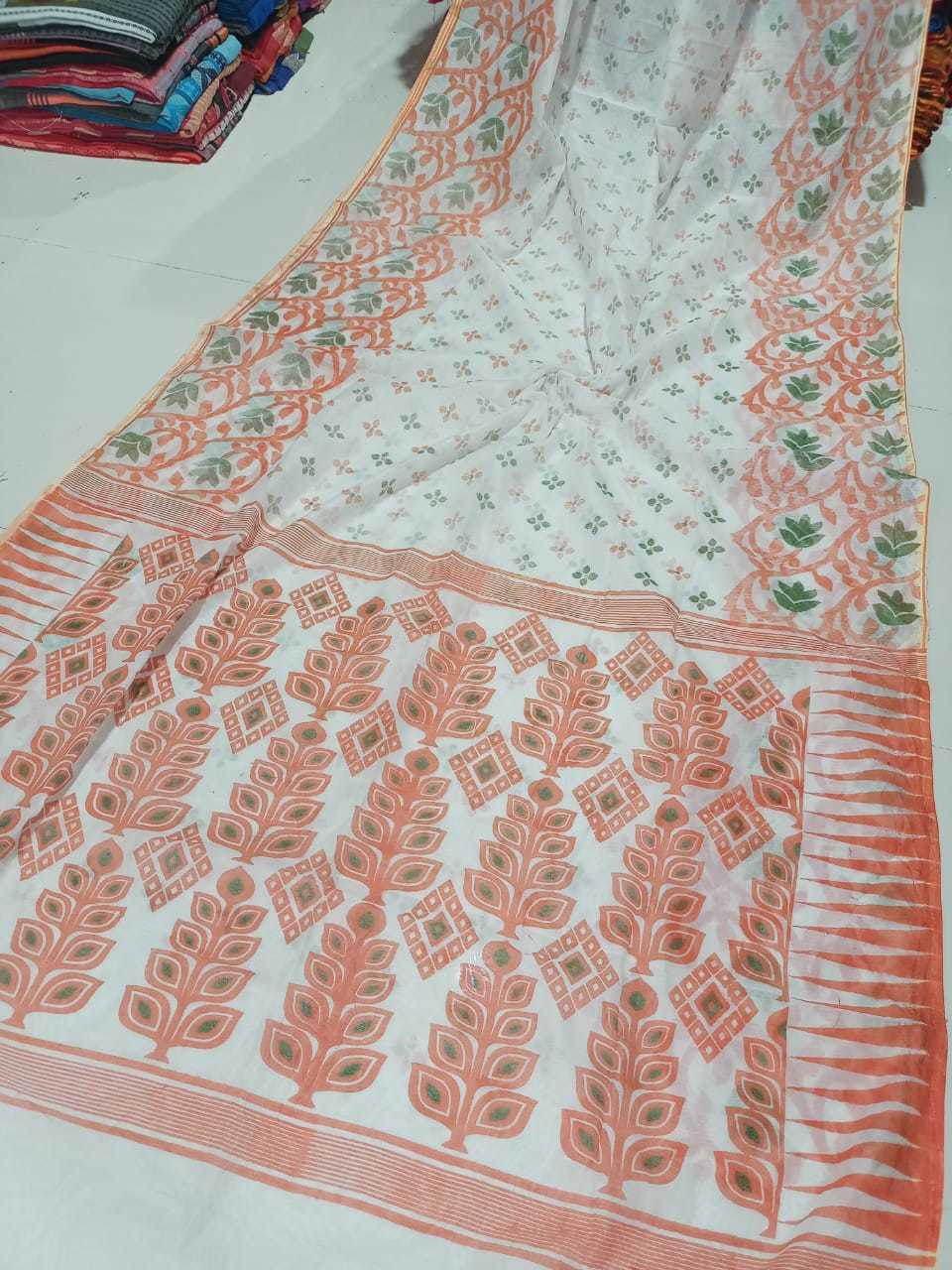 Printed Jamdani Saree - Cotton Silk | Party Wear, Printed Pattern, Elegant Design For Stylish Occasions