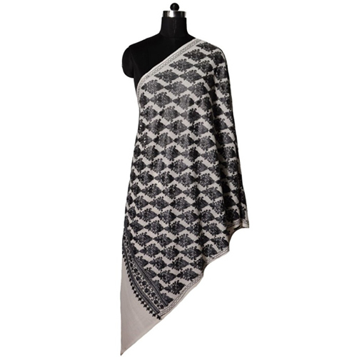 Wool Silk Jaal Embroidery Stoles