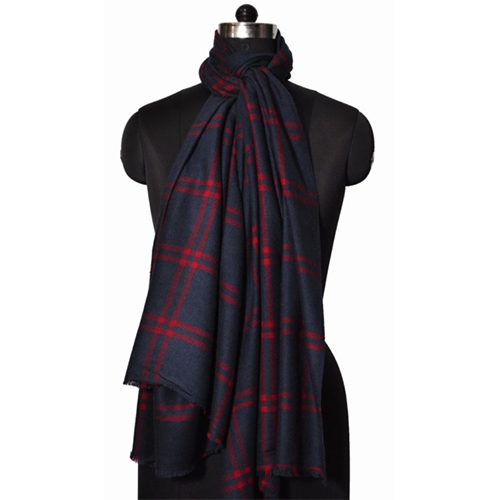 Wool Nylon Check Stole
