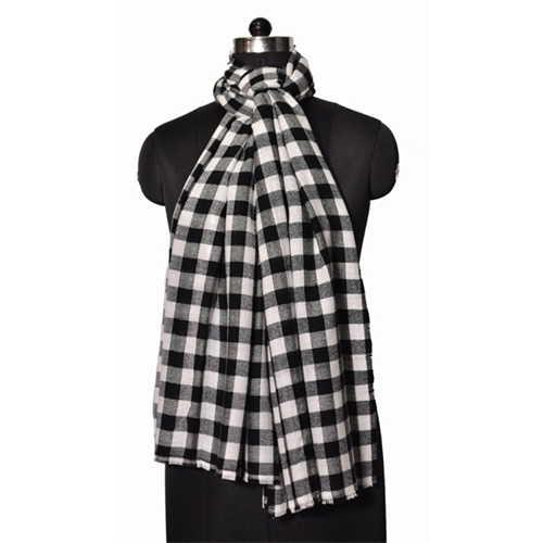 Wool Nylon Check Stole