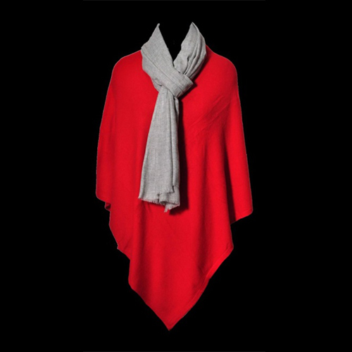 Wool Nylon Plain Poncho