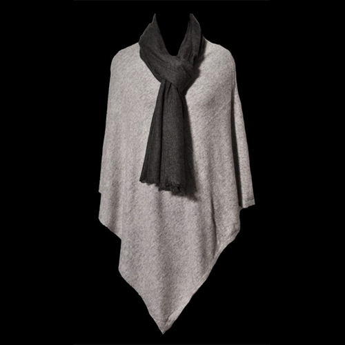Wool Nylon Plain Poncho