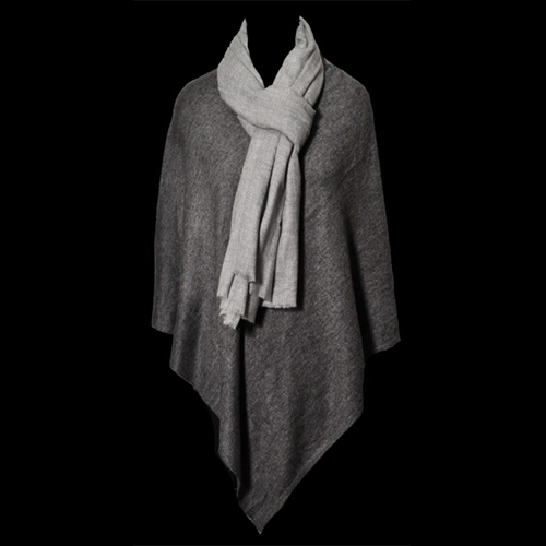 Wool Nylon Plain Poncho