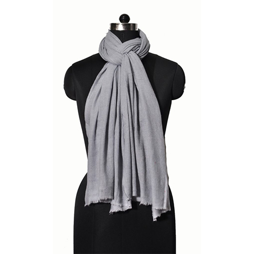 Wool Nylon Single Ply Stole - Wool Nylon, 70x200 Cms, Light Blue, Woven | Soft, Lightweight, Warm, Vibrant, Solid Color