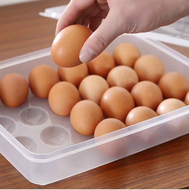 24 Grid Clear Egg Box - Plastic, 31 X 23 X 4.5 Cm , Egg Storage Solution For Kitchen Organization And Easy Access