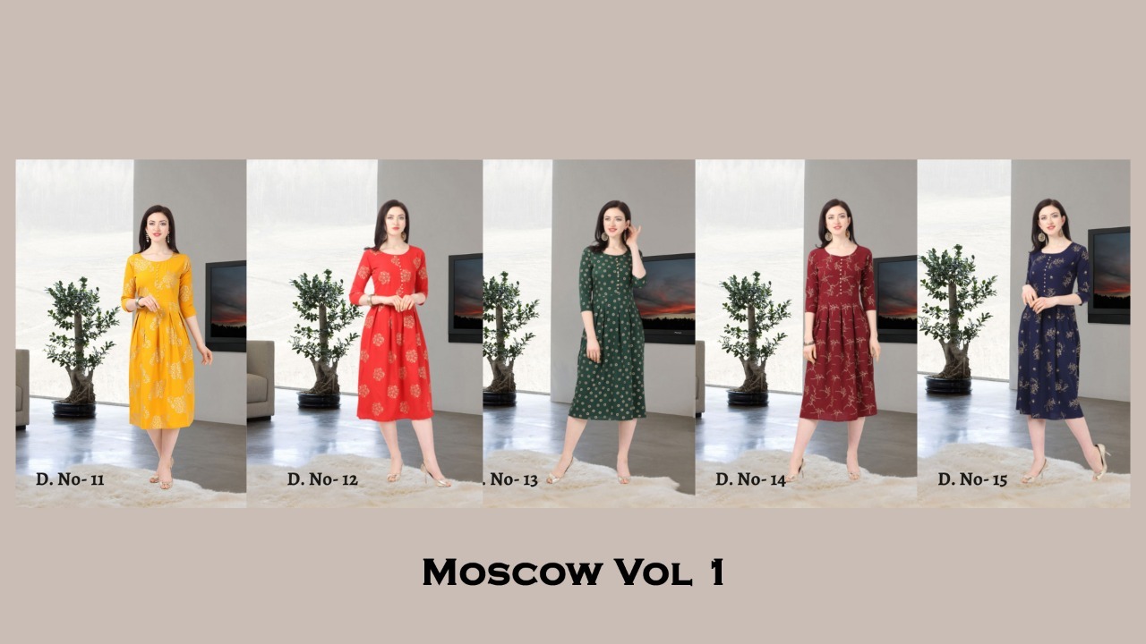 Moscow Vol -1 Heavy American Crep Kurti - Fabric: Heavy American Crep, Sizes: S-xxl, Style: Ethnic & Casual, Features: Quick Dry & Washable, Sleeve: 3-4th