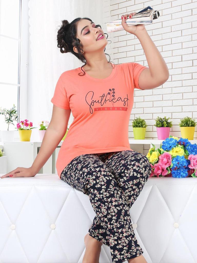 Comfort Nighty Vol 1 Sinker Hojiyari - Sinker Hojiyari Fabric, Sizes M, L, Xl, Xxl | Hand Washable, Printed Texture, Suitable For All Seasons
