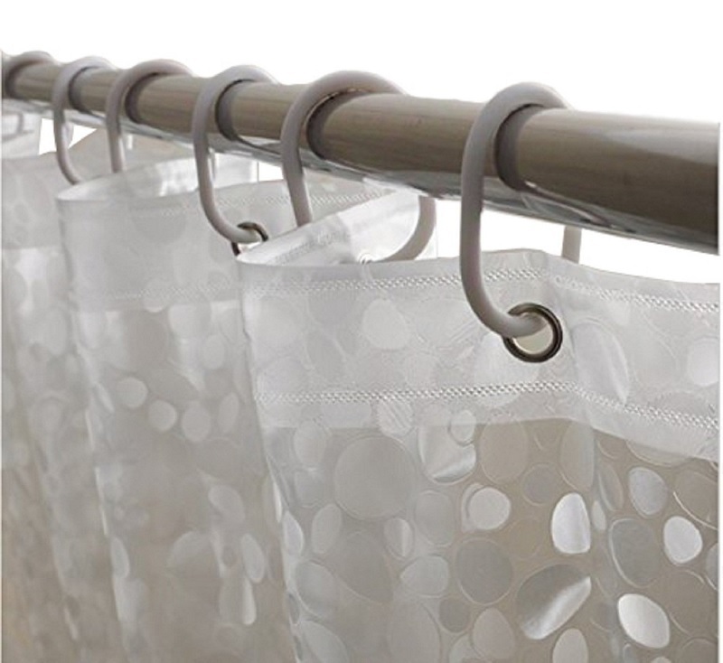 Translucent Shower Curtain - Pvc Material, 180 X 180 Cm, Random Colors | Ideal For Bathroom Use, Lightweight At 350 Gms, Packaged For Easy Storage