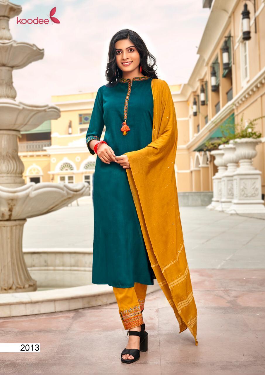 Dry Cleaning Saheli-4 Chinon Slub Kurti With Bottom Dupatta